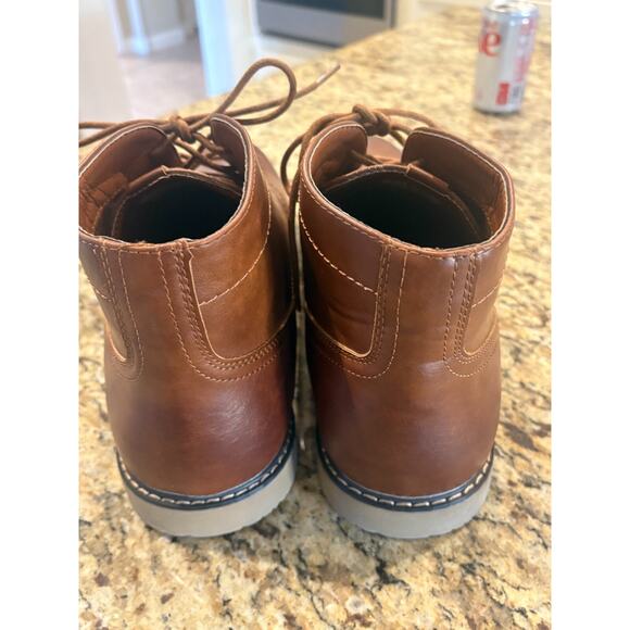 Nine West Men's Neilton Faux-Leather Chukka Boots Brown Size 12 - Picture 3 of 8